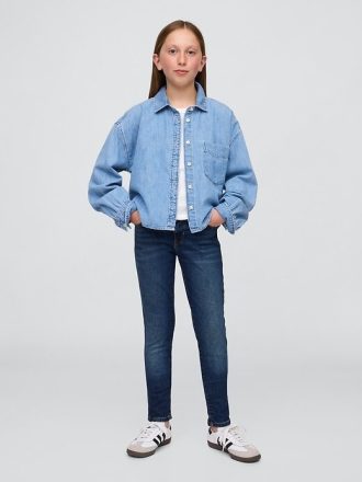 Kinder-Jeans mit mittelhohem Bund und superenger Taille