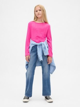 Kinder Jeans mit niedriger Taille und geradem Bein
