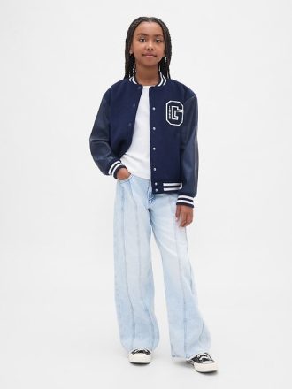 Kinder Jeans mit weitem Bein und niedriger Leibhöhe