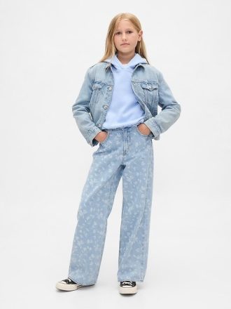 Kinder-Jeans mit weitem Bein und niedriger Leibhöhe Kinder-Jeans mit weitem Bein und niedriger Leibhöhe