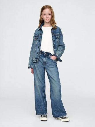 Kinder-Jeans mit weitem Bein und niedriger Leibhöhe