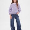 Kinder-Jeans mit weitem Bein und niedriger Leibhöhe