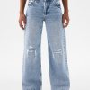 Kinder-Jeans mit weitem Bein und niedriger Leibhöhe
