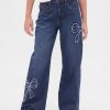 Kinder-Jeans mit weitem Bein und niedriger Leibhöhe