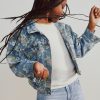 Kinder Jeansjacke mit Ballonärmeln und Blumenmuster Kinder Jeansjacke mit Ballonärmeln und Blumenmuster