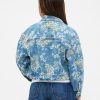 Kinder Jeansjacke mit Ballonärmeln und Blumenmuster Kinder Jeansjacke mit Ballonärmeln und Blumenmuster