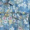 Kinder Jeansjacke mit Ballonärmeln und Blumenmuster Kinder Jeansjacke mit Ballonärmeln und Blumenmuster