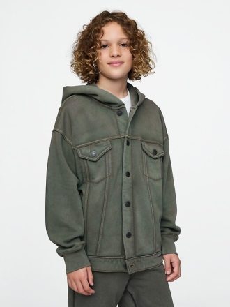 Kinder-Jeansjacke mit Kapuze und Icon-Sweatshirt