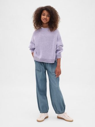 Kinder-Jogginghose aus Denim mit hohem Bund