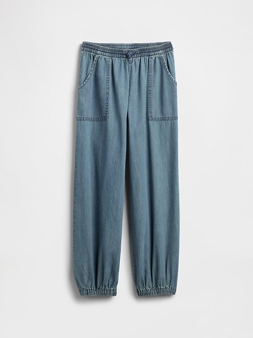 Kinder-Jogginghose aus Denim mit hohem Bund Kinder-Jogginghose aus Denim mit hohem Bund