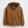 Kinder-Kapuzenpullover aus Canvas-Denim mit Sherpa-Futter Kinder-Kapuzenpullover aus Canvas-Denim mit Sherpa-Futter