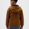 Kinder-Kapuzenpullover aus Canvas-Denim mit Sherpa-Futter Kinder-Kapuzenpullover aus Canvas-Denim mit Sherpa-Futter