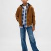 Kinder-Kapuzenpullover aus Canvas-Denim mit Sherpa-Futter Kinder-Kapuzenpullover aus Canvas-Denim mit Sherpa-Futter