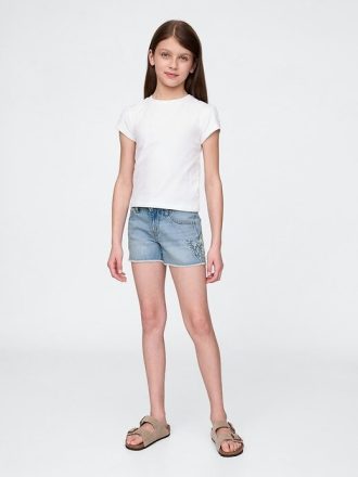 Kinder Low Rise Stride Denim Shorts