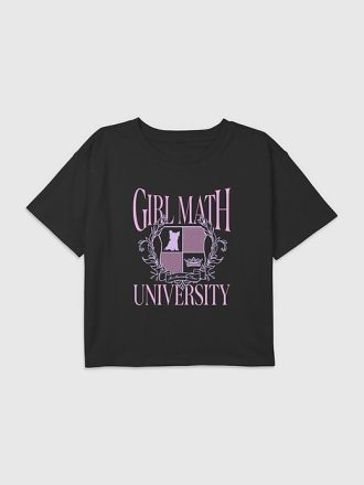 Kinder Mädchen Math University Grafik Boxy Crop T-Shirt