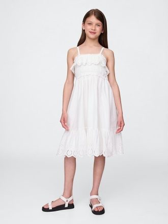 Kinder Midikleid mit gesmokten Rüschen