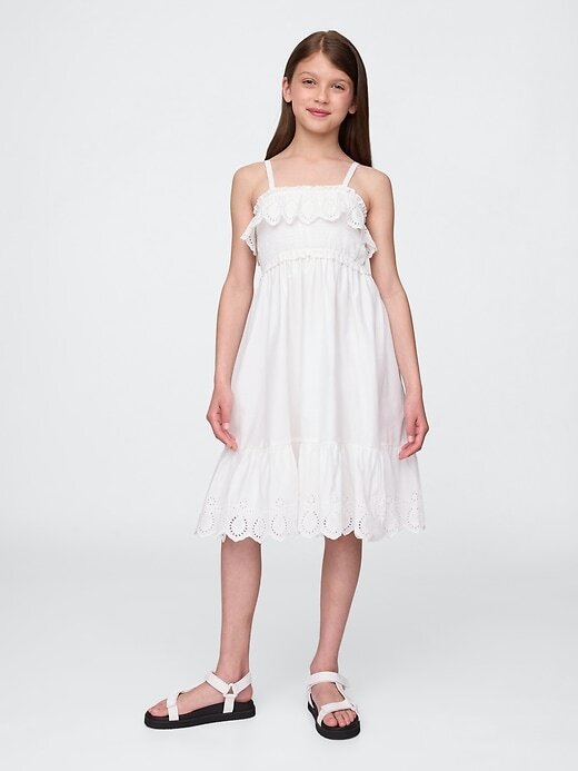 Kinder Midikleid mit gesmokten Rüschen Kinder Midikleid mit gesmokten Rüschen