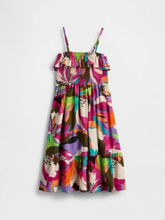 Kinder Midikleid mit gesmokten Rüschen