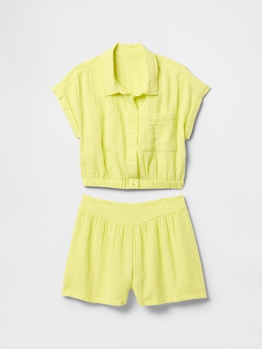 Kinder-Outfit-Set aus Crinkle-Gaze Kinder-Outfit-Set aus Crinkle-Gaze