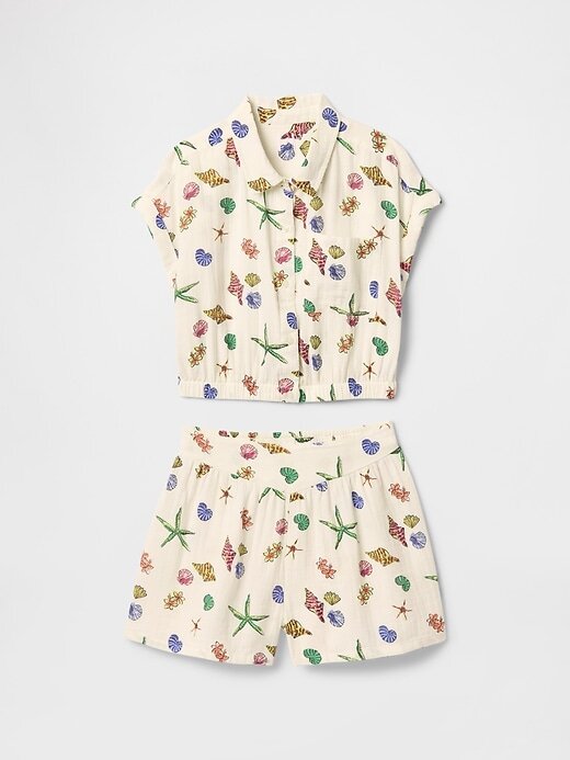 Kinder-Outfit-Set aus Crinkle-Gaze Kinder-Outfit-Set aus Crinkle-Gaze
