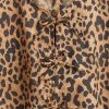Kinder-Popeline-Kleid mit Puffärmeln und Leopardenmuster Kinder-Popeline-Kleid mit Puffärmeln und Leopardenmuster