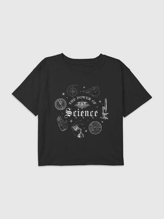 Kinder Power of Science Grafik Boxy Crop T-Shirt