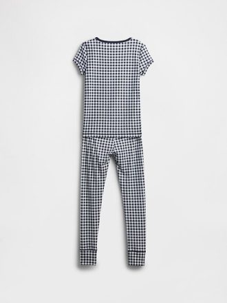Kinder-Pyjama-Set aus gebürsteter Bio-Baumwolle mit Vichy-Karomuster