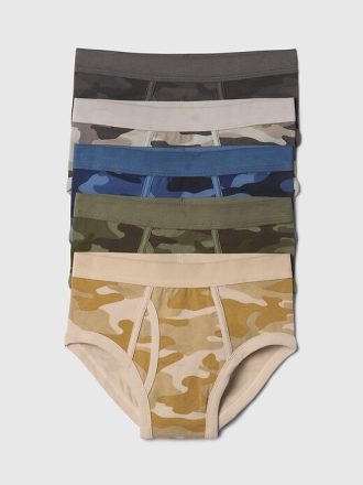 Kinder-Slips aus Bio-Baumwolle mit Camouflage-Muster (5er-Pack)
