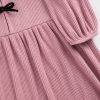 Kinder Softspun Rib Kleid mit Schleife vorne Kinder Softspun Rib Kleid mit Schleife vorne