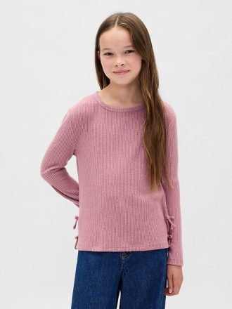 Kinder Softspun Rib Pullover mit seitlichen Bindebändern