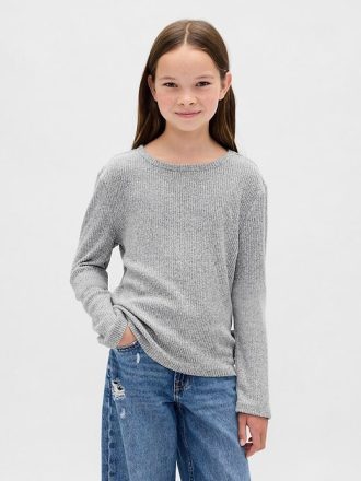 Kinder Softspun Rib Pullover mit seitlichen Bindebändern