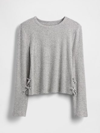 Kinder Softspun Rib Pullover mit seitlichen Bindebändern