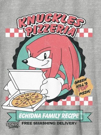 Kinder Sonic The Hedgehog Knuckles Pizza Grafik T-Shirt Kinder Sonic The Hedgehog Knuckles Pizza Grafik T-Shirt