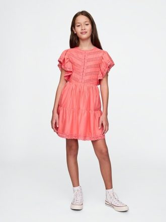 Kinder Spitzenkleid mit Rüschen