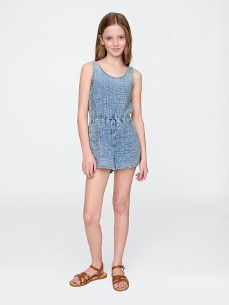 Kinder-Strampler aus Crinkle-Gaze-Denim
