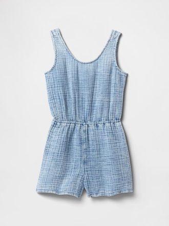 Kinder-Strampler aus Crinkle-Gaze-Denim