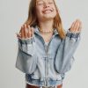 Kinder-Strick-Jeans-Kapuzenpullover mit Reißverschluss Kinder-Strick-Jeans-Kapuzenpullover mit Reißverschluss
