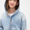 Kinder-Strick-Jeans-Kapuzenpullover mit Reißverschluss Kinder-Strick-Jeans-Kapuzenpullover mit Reißverschluss