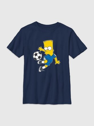 Kinder-T-Shirt mit Bart Simpson-Fußball-Grafik Kinder-T-Shirt mit Bart Simpson-Fußball-Grafik