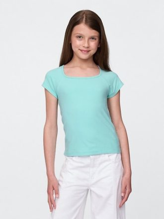 Kinder-T-Shirt mit eckigem Ausschnitt