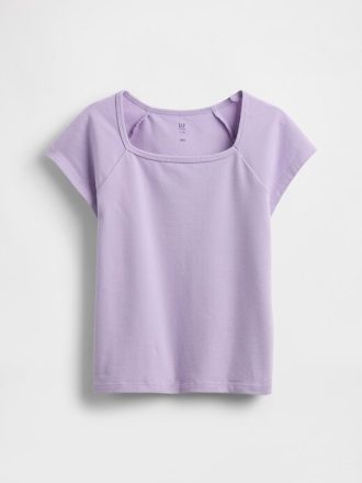 Kinder-T-Shirt mit eckigem Ausschnitt