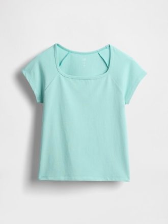 Kinder-T-Shirt mit eckigem Ausschnitt