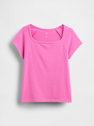 Kinder-T-Shirt mit eckigem Ausschnitt
