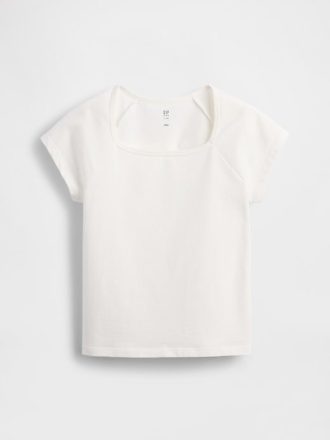 Kinder-T-Shirt mit eckigem Ausschnitt