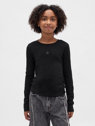 Kinder T-Shirt mit gerüschter Seite