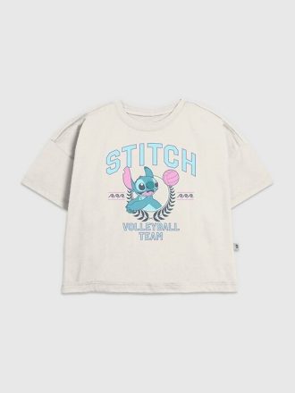 Kinder-T-Shirt mit Grafik „Lilo und Stitch Volleyball Team“