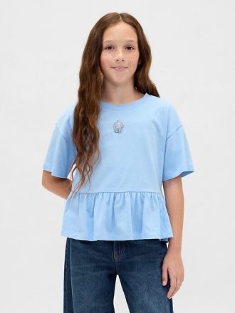 Kinder T-Shirt mit grafischem Schößchenmuster