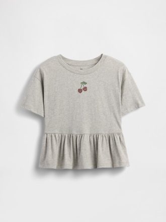 Kinder T-Shirt mit grafischem Schößchenmuster