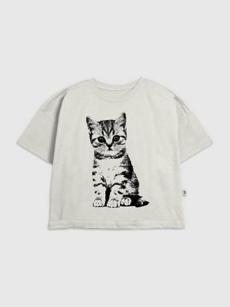 Kinder-T-Shirt mit Kätzchen-Pop-Art-Grafik