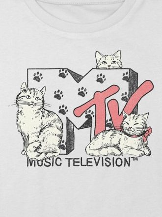 Kinder-T-Shirt mit MTV Cats-Grafik und kastenförmigem Crop-Shirt